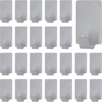 24 Stück selbstklebende Wandhaken aus Edelstahl, Badezimmer-Wandhaken, selbstklebende Wandhaken für Küche, Bad, Büro, Schrank, zum Aufhängen von 24 Stück selbstklebende Wandhaken aus Edelstahl, Badezimmer-Wandhaken, selbstklebende Wandhaken für Küche, Bad, Büro, Schrank, zum Aufhängen von von LARGEIGHT
