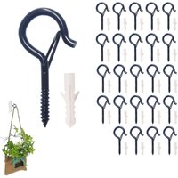 25-teiliges Ösenschrauben-Set aus Edelstahl, 2,2 Zoll selbstschneidender Schraubhaken, Ösenhaken für Perlen, DIY-Bastel-Deckenaufhänger, Holz, von LARGEIGHT