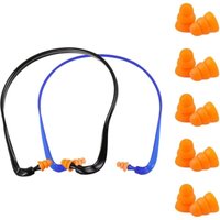 2er-Pack Over-Ear-Gehörschutz mit 5 Paar Ersatz-Ohrstöpseln, 14 x 14 x 1,4 cm Over-Ear-Gehörschutz, Lärmreduzierender Gehörschutz (SNR 25 dB), von LARGEIGHT