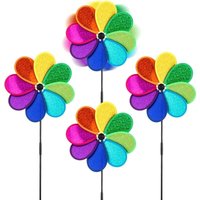 4-teiliges reflektierendes Vogelschreck-Windrad, Garten-Windrad für draußen, Windspiel in Blumenform, Gartendekoration, für Garten, Terrasse und 4-teiliges reflektierendes Vogelschreck-Windrad, Garten-Windrad für draußen, Windspiel in Blumenform, Gartendekoration, für Garten, Terrasse und von LARGEIGHT