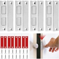 4er-Pack Türmagnete, ultradünne Schranktür-Schubladenverschlüsse für Kleiderschrank, Schrank und Möbel, selbstklebende Magnetstreifen, von LARGEIGHT