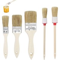 5-teiliges Malerpinsel-Set, 3 flache und 2 runde Pinsel, Flachpinsel-Set, Wandmalpinsel, Malerpinsel, 5 verschiedene Größen (20/25/25/38/50 mm), von LARGEIGHT