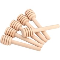 50 x Honiglöffel, Mini-Honigtöpfe aus Holz für Marmelade, Dosierrührstab, für Honig, Sirup, Melasse (Mini 8 cm) von LARGEIGHT