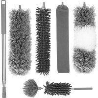 7-teiliger Teleskop-Staubwedel, Teleskop-Wolfskopf, maximale Länge 27 – 256 cm, waschbarer Mikrofaser-Staubwedel, Teleskop-Staubwedel für 7-teiliger Teleskop-Staubwedel, Teleskop-Wolfskopf, maximale Länge 27 – 256 cm, waschbarer Mikrofaser-Staubwedel, Teleskop-Staubwedel für von LARGEIGHT