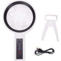 Beleuchtete Lupe, wiederaufladbare Handlupe mit 34 LEDs und Ständer zum Lesen und Prüfen, warmes und kaltes Licht, einstellbare Helligkeit Beleuchtete Lupe, wiederaufladbare Handlupe mit 34 LEDs und Ständer zum Lesen und Prüfen, warmes und kaltes Licht, einstellbare Helligkeit von LARGEIGHT