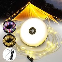 Camping-Lichterkette, 10 Meter, 3-in-1, tragbare LED-Lichterkette für den Außenbereich, per USB wiederaufladbares, ausziehbares Campinglicht, 8 Camping-Lichterkette, 10 Meter, 3-in-1, tragbare LED-Lichterkette für den Außenbereich, per USB wiederaufladbares, ausziehbares Campinglicht, 8 von LARGEIGHT