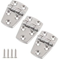 Deckscharnier aus Edelstahl 316 – 38 x 57 mm – Marinequalität – Robust – Hochglanzpoliertes Türscharnier für Schränke, Fenster, Yachten – wird mit von LARGEIGHT