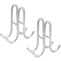 Doppelseitige Duschtürhaken aus Glas aus Edelstahl 304 mit Gummischutzschicht, Silber, 2 Stück Doppelseitige Duschtürhaken aus Glas aus Edelstahl 304 mit Gummischutzschicht, Silber, 2 Stück von LARGEIGHT