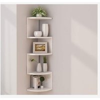 Eckregale zur Wandmontage, 5-stufiges klassisches radiales Eckwandregal zur Aufbewahrung von Bücherregalen (Farbe: Weiß) von LARGEIGHT