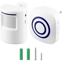 Funk-Türklingel, Ladeneingangstürklingel, 1 Empfänger und 1 PIR-Bewegungsmelder, 38 Melodien in 3 Lautstärkestufen von LARGEIGHT