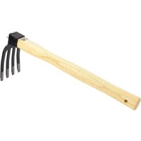 Gartenrechen mit Holzgriff, Kombinationshacke-Gabel, Gartenhandwerkzeug zum Graben, Wurzelschneiden, Jäten, Pflügen, Einebnen, Zerkleinern von Erde von LARGEIGHT