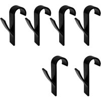 Heizkörperhakenhalter, Badezimmer-Handtuchhaken, Handtuchhalter, 6 Badewannenhaken (Schwarz) von LARGEIGHT