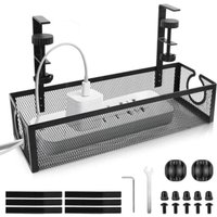 Kabelmanagement-Ablage unter dem Schreibtisch, Kabelkorb für den Schreibtisch, Netz-Kabelkorb für den Tisch, ohne Bohren, Kabelmanagement für den von LARGEIGHT