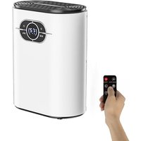 Kleiner Luftentfeuchter für den Heimgebrauch, Fernbedienung, Schlafmodus, 24-Stunden-Timer, mit 1,2-l-Wassertank und kontinuierlicher Entwässerung, von LARGEIGHT