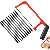 Kleines Bügelsägen-Set mit 10 austauschbaren Sägeblättern, Mini, Rot/Schwarz, verstellbarer Winkel, professionell zum Schneiden von Kunststoff, von LARGEIGHT