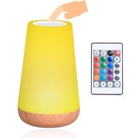 LED-Nachtlicht, wiederaufladbare Nachttischlampe, Tischlampe mit 360°-Touch-Steuerung, 13 Farbwechsel, RGB-dimmbare Lampe mit Fernbedienung für von LARGEIGHT