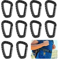 [NIE BENUTZT]10 Stück Kunststoffkarabiner, Taktische Karabiner mit Federverschluss, D-förmiger Karabiner, Militärischer Taktischer Karabiner für von LARGEIGHT