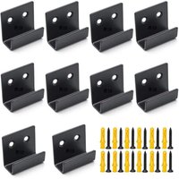 [NIE BENUTZT]10 schwarze Wandhaken, U-förmige Halterungen aus Edelstahl, zur Befestigung schwerer Rahmenspiegel-Mosaik-Displayhaken mit 20 Schrauben von LARGEIGHT