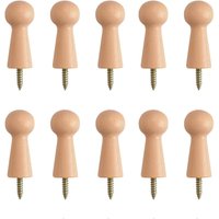 [NIE BENUTZT]10 x Handtuchhaken aus Holz für Badetücher, Tür, Treppenkanten, Schränke, 10 x Handtuchhaken aus Holz für Badetücher, Tür, von LARGEIGHT