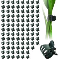 [NIE BENUTZT]100 Stück wiederverwendbare Orchideenklammern für Orchideenpflanzen und -blumen – 15 mm – dunkelgrün – robust und langlebig von LARGEIGHT