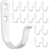 [NIE BENUTZT]15er-Pack weiße Wandhaken für Badezimmer, Küche, Schrank und Garage – Metallhaken zum Aufhängen von Mänteln, Handtüchern, Hüten, von LARGEIGHT