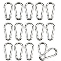[NIE BENUTZT]16 Stück M4 Karabiner 304 Edelstahl Karabiner Kleiner Karabiner mit Federschnalle Geeignet zum Aufhängen Fester Haken 40 x 4 mm von LARGEIGHT