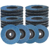 [NIE BENUTZT]16 x Fächerschleifscheiben Ø 76 mm Körnung 40/60/80/120 für Winkelschleifer, Fächerscheibe, Schruppscheibe für Metall, Holz von LARGEIGHT