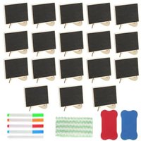 [NIE BENUTZT]18 Stück Mini-löschbare Schiefertafeln, kleine Schiefertafeln, Mini-Tischtafeln, kleine Tafeltafeln, Mini-Tafeltafeln, von LARGEIGHT