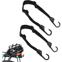 [NIE BENUTZT]2 Stück Gepäckgurt mit Haken für Fahrrad Motorrad, Einziehbare Elastische Helmgurte, Fahrradspanner, Flachspanner mit Haken, Elastischer von LARGEIGHT