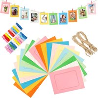 [NIE BENUTZT]20 Fotorahmen auf Kraftpapier zum Selbermachen – hängende Wandrahmen mit Holz- und Holznadeln – minimalistische Wanddekoration – für von LARGEIGHT