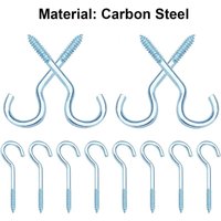 [NIE BENUTZT]20 Stück 50 mm offene Schraubhaken, C-Hakenschraube, Schraubhaken, Gewindehaken, Schlaufenhaken, Becherhaken, zum Aufhängen von Wand von LARGEIGHT