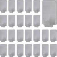 [NIE BENUTZT]24 Stück selbstklebende Wandhaken aus Edelstahl, Badezimmer-Wandhaken, selbstklebende Wandhaken für Küche, Bad, Büro, Schrank, zum von LARGEIGHT