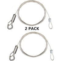 [NIE BENUTZT]2er-Pack Bilder-Aufhängedraht, 2 mm × 2 m, mit 2 Quetschröhrchen, robustes Edelstahlkabel für Licht-/Lampen-Hardware, bis zu 30 kg von LARGEIGHT