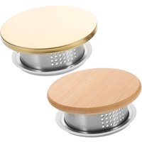 [NIE BENUTZT]2er-Pack Edelstahldeckel für Kaltwasserflaschen für Bambuskaraffe und Wasserkocher von LARGEIGHT