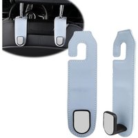 [NIE BENUTZT]2er-Pack Universal-Haken für Autositze, Aufbewahrungshaken für die Kopfstütze des Rücksitzes für Handtaschen, Mäntel (grau) von LARGEIGHT