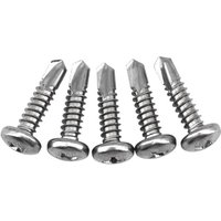 [NIE BENUTZT]30 Stück M6,3 x 19 mm, selbstbohrende Linsenkopfschrauben, 304 Edelstahl, Kreuzschlitz-Maschinenschrauben, selbstschneidende Schrauben von LARGEIGHT