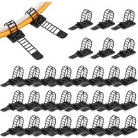 [NIE BENUTZT]30er-Pack selbstklebende Kabelhalter, 25 x 18 mm, Schreibtisch-Kabelclips für Zuhause und Büro von LARGEIGHT