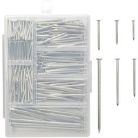 [NIE BENUTZT]350 Stück Wandnägel, 5 Größen Stahlnägel mit Kunststoffbox, Senkkopfnägel zum Aufhängen von Bildern und für die Holzbearbeitung von LARGEIGHT