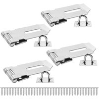 [NIE BENUTZT]4-teilige Cadenas 3 Zoll (75 mm) 304 Edelstahl Cadenas für Tür Penthouse Schrank mit Schraube Nickelbürste von LARGEIGHT