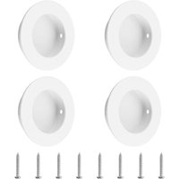 [NIE BENUTZT]4er-Pack 50 mm runder Unterputz-Edelstahlgriff mit Schrauben für Glastüren, Schränke, Schubladen von LARGEIGHT