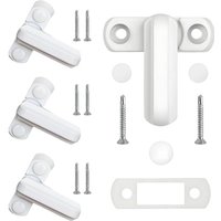 [NIE BENUTZT]4er-Pack Fenstersicherung, weißes Metall-Fensterschloss, Einbruchschutz, Fenstersicherung für verschiedene Türen und Fenster und von LARGEIGHT