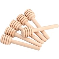 [NIE BENUTZT]50 x Honiglöffel, Mini-Honigtöpfe aus Holz für Marmelade, Dosierrührstab, für Honig, Sirup, Melasse (Mini 8 cm) von LARGEIGHT