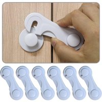 [NIE BENUTZT]6er-Pack Kindersicherungen für Schränke, Schubladen, Schrank- und Schubladenschlösser, starkes Klebeband, kein Bohren, langlebig, weiß, von LARGEIGHT