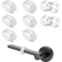 [NIE BENUTZT]8-teiliger transparenter PVC-Türstopper und Silikon-Türgriff- und Stoßstangenschutz (6er O-Form und 2er 8-Form) von LARGEIGHT
