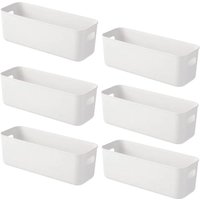 [NIE BENUTZT]Aufbewahrungsbox aus Kunststoff mit Griffen für Küchenschränke – Aufbewahrungsbox aus Kunststoff für Badezimmerregale (28 × 9 × 10 cm, 6 von LARGEIGHT