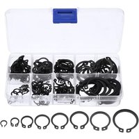 [NIE BENUTZT]Außen- und Innensicherungsringe, C-Clips, Sicherungs- und Klemmringe aus Metall – 8 Größen, 160 Stück mit Aufbewahrungsbox – für Achsen von LARGEIGHT