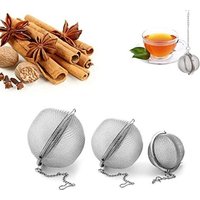 [NIE BENUTZT]Ball-Tee-Ei – Teefilter aus Edelstahlgewebe für losen Tee, Gewürze, Kräuter, Obst – 3er-Set von LARGEIGHT