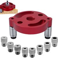 [NIE BENUTZT]Bohrlehren-Set 3/4/5/6/7/8/9/1010 mm Bohrführung Holzdübel Scharnier Bohrführung Stanzset Bohrbuchsen Stanzpositionierer (Rot) von LARGEIGHT