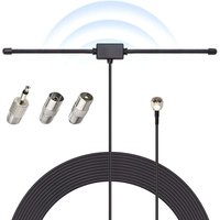 [NIE BENUTZT]DAB-FM-Radioantenne, Dipol-FM-Antenne mit 3-Meter-Verlängerungskabel, für Musiksystem, Heimstereoempfänger, von LARGEIGHT
