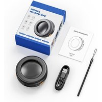 [NIE BENUTZT]Digitale Lupe mit 2-Zoll-HD-Bildschirm, 500-fache Vergrößerung, Autofokus, 8 LEDs, wiederaufladbarer Akku mit Typ-C-Anschluss, von LARGEIGHT